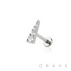 MULTI CZ TRIANGLE ARROW THREADLESS (PUSH IN) 316L SURGICAL STEEL LABRET SET